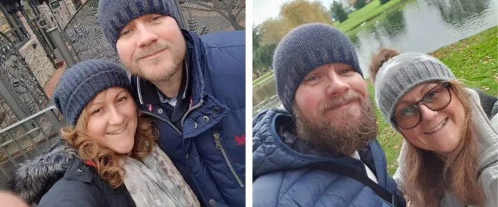 UR Vistahermosa Reviews: Real Patient Stories 2 Two images side by side: both show the same couple smiling outdoors.